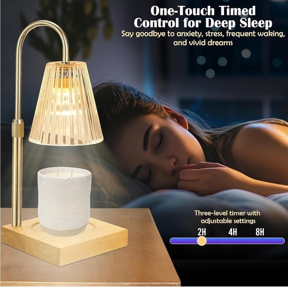 Candle Warmer Lamp Electric Timer Dimmer Adjustable Height Scented Wax Decor - Picture 15 of 15